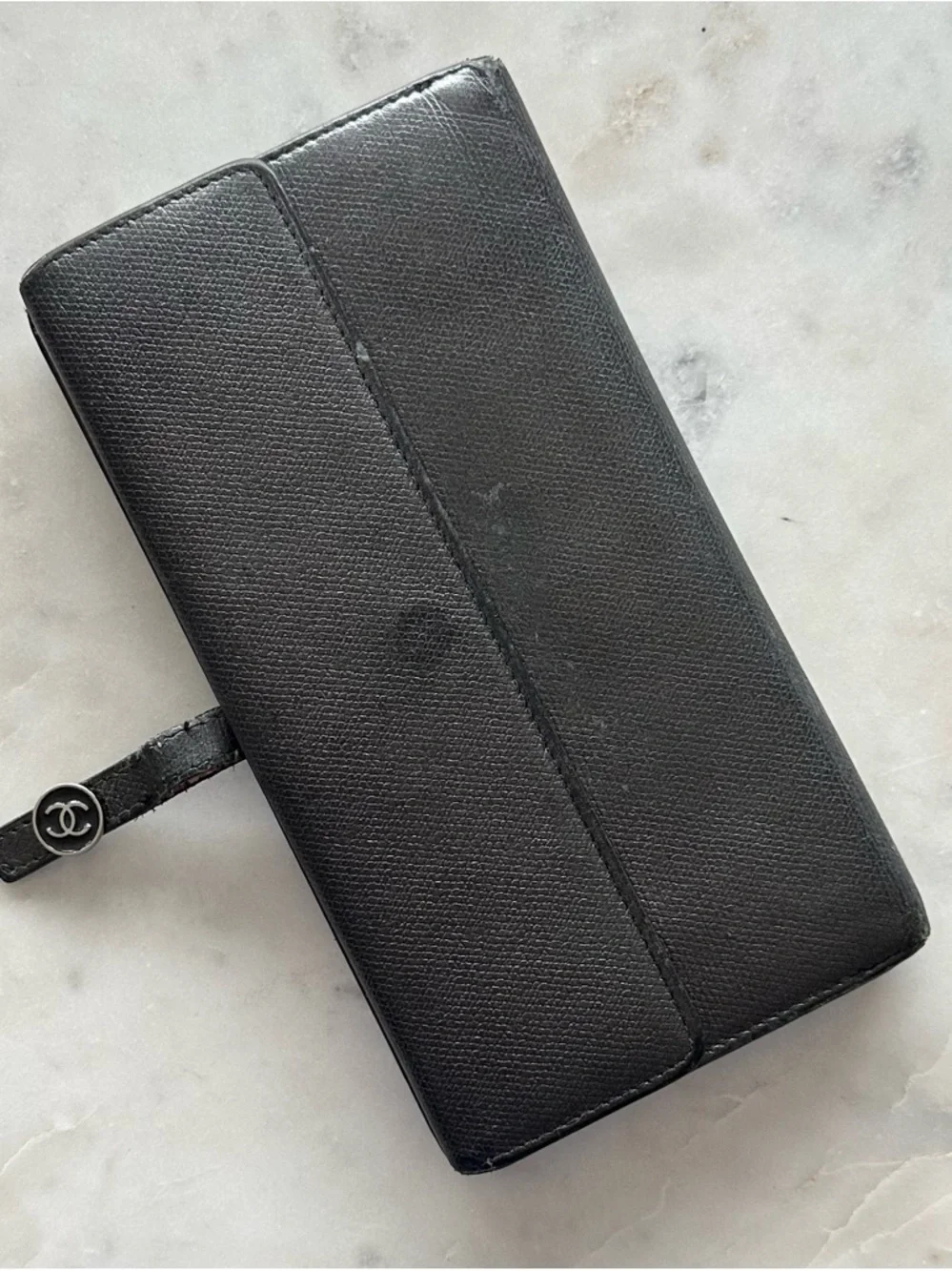 CHANEL Black Caviar Leather Long Wallet with CC Button - Picture 9 of 10